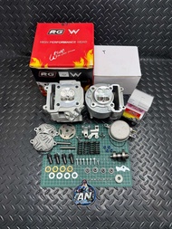 ชุด57 / 59 4V mio fino ตัวเก่า พร้อมเซ็ตหลังวาล์ว จิกเบ้าฝา ปาดหัวหลบวาล์ว ลูกLHKสลัก15 ใส่แคร้งเดิม