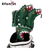 Golf Wood Club Cover Cartoon Tyrannosaurus Rex No. 1 Wood No. 3/5 Wood Calf PU Waterproof Fabric Clu