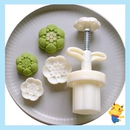 be&gt; Plastic Mooncake Stamps Lotus Plumule Shaped DIY Mooncake Molds Hand Press Mooncake Cutters Pastry Decorating Tools