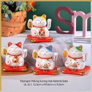 Kucing Hoki Lucky Cat Maneki Neko Keramik Tanpa Baterai Batre Uk Kecil