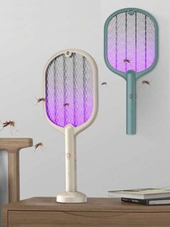 可充電電蚊拍,配旋轉紫光蚊子陷阱,可折疊且功能強大的蒼蠅拍及蚊子驅除器及老鼠驅逐器,適用於家用