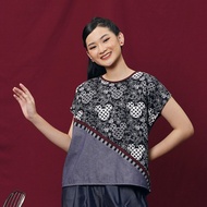 NONA RARA - Blanc Dazzling T1418, Modern Casual Batik Shirt
