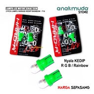 Lampu LED T10 Rainbow Kedip 7 WARNA Senja Sein Sen 12V Mobil Motor Beat Mio Soul Scoopy Vario