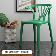 Others - 塑膠靠背椅 餐椅加厚 椅子 化妝凳（田園緑）