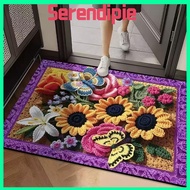 SERENDIPIE Flower Carpet, Special-shaped Non-slip Peony Floor Mat, Portable Soft Absorbent 40x60cm/6