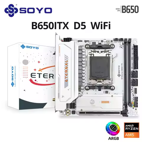 SOYO Eternal B650ITX WiFi6 Motherboard Dual Channel DDR5 AM5 Socket (Supports Ryzen 9600X 9700X) PCI