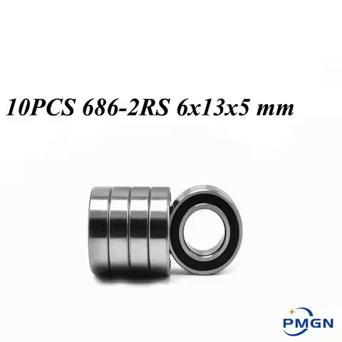 10PCS High quality ABEC-5 686-2RS 686RS 686 2RS RS L1360 6x13x5 mm 6*13*5mm Rubber seal Deep Groove 