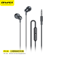 AWEI - PC-36 3.5mm音樂通話有線耳機 帶麥克風 線長1.2m 通話清晰 聽歌通話帶麥 線控耳機 3.5mm通用耳機 音樂耳機