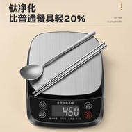 Titanium Purification Chopsticks Spoon Set 304 Stainless Steel Student Dedicated Outdoor Portable Si