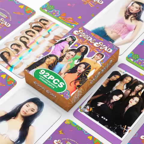 92Pcs/Set Kpop Idol KATSEYE Album Gabriela Lomo Cards LAR DANIELA HD Printd Photocards Stickers MANO