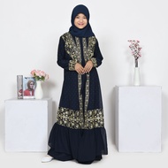 Abiyyuco TA9017Anak | Abaya Turki Anak Perempuan Baju Gamis Turkey Remaja Tanggung Hitam Warna Warni