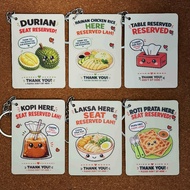 SG Chope Card Keychain Reserve Table Seat Sign Kopitiam Hawker Singaporean Souvenir Mascot card