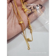 Wing Sing 916 Gold 1Pcs Classic Thali Khodi Chain /  Rantai Leher Thali Kodi Klasik Emas 916