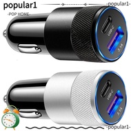POP USB Car Charger Type C Fast Charge Travel charger 5V 12V Car Quick Charger