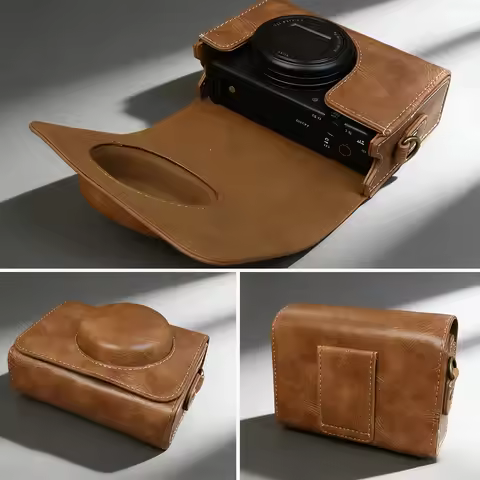 For Sony ZV-1F ZV1 ZV1M2 ZV1II RX100 Camera Leather Case ZV1F Retro Crossbody Bag Portable PU Cover