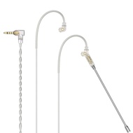 Kabel IEM Cubilux 3.5mm 2-Pin 0.78mm dengan Mikrofon, Kabel Fon Telinga Wayar OFC Bersalut Perak den