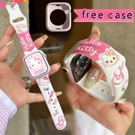 【Free Case】3D Imprint Silicone Strap For A-pple Watch Strap Series10 987654321,SE,SE2,Ultra,Ultra2 i