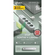 VIVAN VPS-H2040B Power Strip Premium 4 Port AC 1.8M Grey & Green with Switch Control SNI Fireproof M