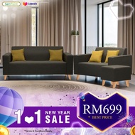 Sampoint Modern Sofa Set / 1 Seater + 2 Seater + Stool / 2 + 3 Seater Minimalist Sofa / 2+3Sofa Fabr