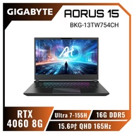 GIGABYTE AORUS 15 BKG-13TW754CH 技嘉滿血旗艦款電競AI筆電/Ultra 7-155H/RTX4060 8G/16GB DDR5/1TB PCIe/15.6吋 QHD 165Hz/W11/三區RGB背光鍵盤