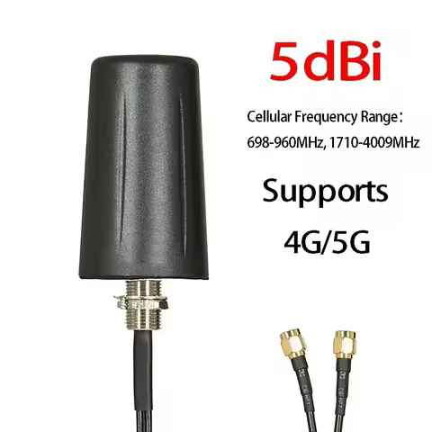 5dBi Vehicle External Antenna SMA 5G 4G LTE Outdoor Broadband Mobile Antenna RG174 Cable Waterproof 