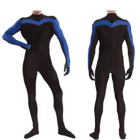 Blue Black Nightwing Cosplay Dick Grayson Costume Boys 3D Printed BodySuit Superhero Spandex Zentai 
