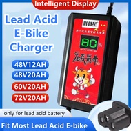 48V 12AH / 48V 20AH / 60V 20AH / 72V 20AH Intelligent Digital Display ebike battery charger e bike e