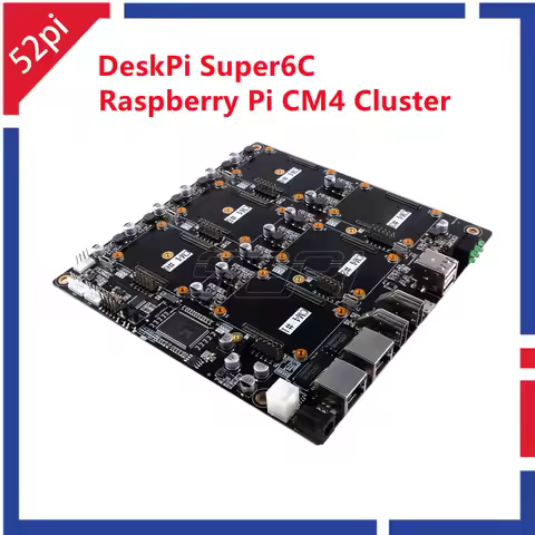 52Pi New DeskPi Super6C Raspberry Pi CM4 Cluster Carrier Mini-ITX Board 6 RPI Compatible CM4 Support