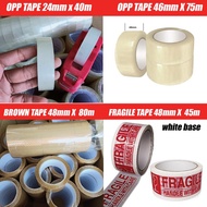 OPP TAPE 24mm 46mm FRAGILE TAPE 48mm BROWN TAPE 48mm READY STOCK