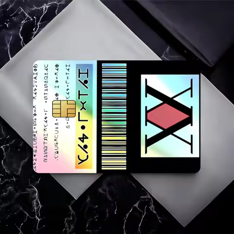 Anime HxH License Bank Credit Cards Bus Pass Stickers Cool Decoration Waterproof 4PCS Card