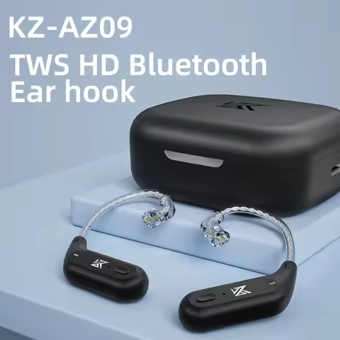 KZ AZ09 IEM Bluetooth Adapter,Bluetooth 5.4 Module,Wireless Waterproof Ear Hook Extra,Long Battery L