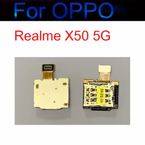 For OPPO Realme X50 5G SIM Card Reader Holder Tray Slot Connector Sim Card Adapter Scoket Flex Cable