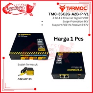 Tarmoc TMC-3SC2G-A2B-P-V1 | Media Converter Switch 3FO 2LAN / 3 FO 2 LAN Gigabit POE IN 9-57 VOLT | 