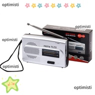 OPTIMISTI Radio Receiver, Battery Powered FM/AM 2 Band AM FM Radio, Professional Antenna  Sound Pock