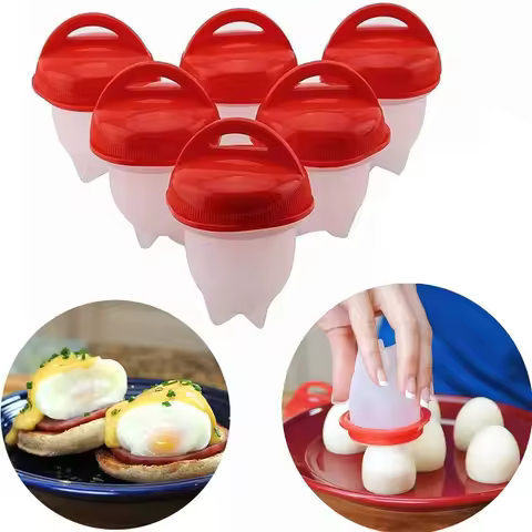 Cooker Hard Boiled Egg Without The Shell Silicone Boiled Steamer Egg Poacher Cooker Silicone Nonstic