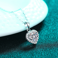 KAFANDENG | Artificially Grown 1ct Diamond PT950 Platinum Lockbone Necklace