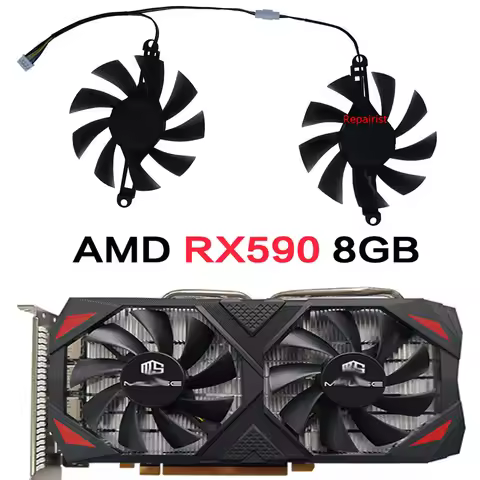 2Pcs/Set,VGA GPU Cooler,Graphics Card Fan,FL8015 12VB,FL801512VB,For AMD MLLSE RX 590 GME 8GB Gaming