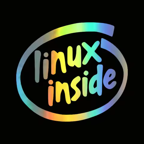 15*13.3cm Car Sticker 3D LINUX INSIDE Stickers and Decals Vinyl Car Styling Funny Sticker On Cars Fo