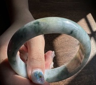 飄藍花翡翠手鐲 | 19圍 | 天然緬甸玉翡翠A貨 | 送禮