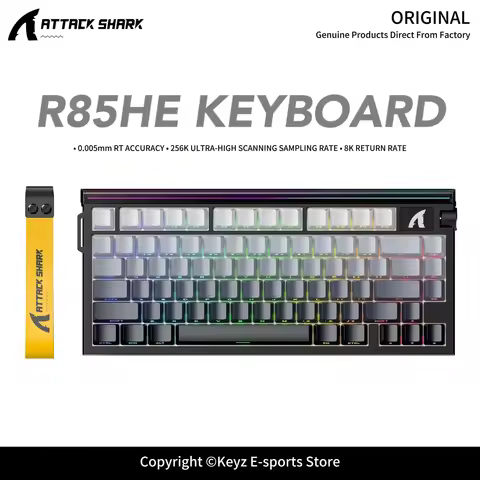 ATTACK SHARK R85HE Magnetic Axis Gaming Keyboard-8000Hz Polling Rate Wired 0.005mm RT Accuracy RGB N