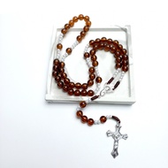 Dark Brown Acrylic Rosary/ Rosary Souvenir/Catholic Rosary/Catholic Rosary Necklace
