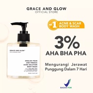 Grace &amp; Glow English Pear And Freesia Anti Acne Solution Body Wash AHA