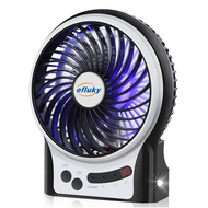 4.9 Inch 3 Speeds Rechargeable Mini USB Fan With LED Light Portable Desk Table Personal Cooling Fans