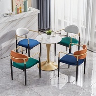 Signature Rock Board Negotiation Dining Table and Chairs Leisure Small Round Table Balcony Reception