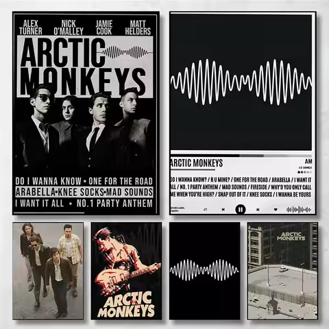 Vintage Arctic Monkeys Rock Band Music Cover Series Art Poster Canvas Painting Wall Print Living Roo