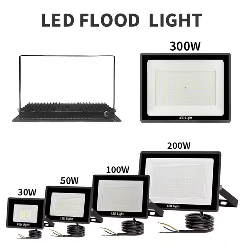 LED Flood Light 30W 50W 100W 200W 300W LED Spotlight Outdoor IP67 Waterproof LED Projector Garden Sq