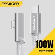 Essager 100W Elbow Type C Cable Type-C to Type-C L-shape Elbow Design Cable USB C-C 100W Fast Chargi