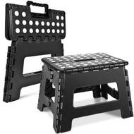 Others - 便擕式折疊凳子 塑膠折疊椅子 折椅 戶外休閒折凳 折疊小矮凳-黑凳+白點+ 22*29*22