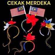 Cekak Merdeka Cekak Sanggul Lintang Bendera Cekak Bunga Raya Merdeka Headband Aksesori Merdeka Gandi