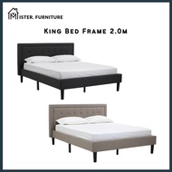HAIDEN 2.0M Solid Wood King Bed Frame King Bedframe Katil King Kayu Katil Kayu King Katil Divan King Size Bed Frame 双人床架